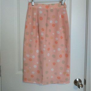 VINTAGE Pink Polka Dot Midi Skirt